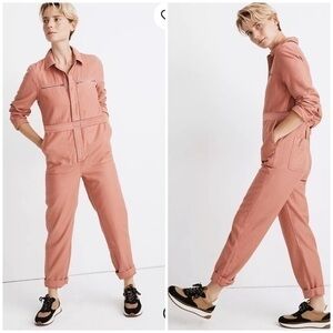 💋Madewell zip pockets coral jumpsuit